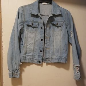 Light blue denim short set